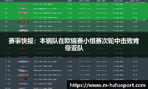 赛事快报：本钢队在欧锦赛小组赛次轮中击败肯帝亚队